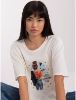 Bavlnené tričko Ecru s potlačou