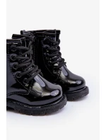 Dětské lakované kotníkové boty na zip, Black Tibbie Dětské lakované kotníkové boty na zip, Black Tibbie