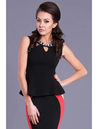 Dámsky elegantný top EMAMODA čierny - Čierna / S - EMAMODA