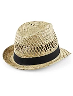 Beechfield B 730 Klobúk s pleteným vzhľadom „Summer Trilby“ 53.0730 prírodná farba Beechfield B 730 Klobúk s pleteným vzhľadom „Summer Trilby“ 53.0730 prírodná farba