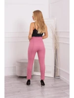 Tmavo ružové skrátené nohavice