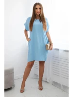 Šaty s vreckami modré