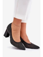 Zdobione Siateczkowe Czółenka Na Słupku Vinceza 62211 Czarne