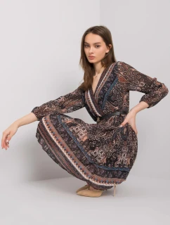 Šaty DHJ SK 10201.93P čierna a béžová