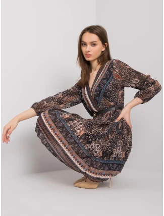 Šaty DHJ SK 10201.93P čierna a béžová