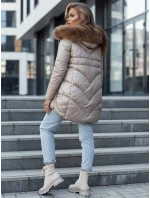 Dámska zimná bunda WINTERCHIC s kapucňou v ťavej farbe FashionStreet TY4438z