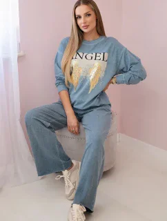 Bavlnený set Angel tepláky + nohavice denim
