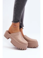 Damskie Klapki Na Masywnej Podeszwie Big Star NN274016 Beżowe