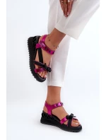 Sandały Damskie Z Kokardką D&A CR956 Fuksja