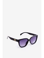 Okulary Przeciwsłoneczne Damskie Ze Złotymi Detalami UV400 Czarne