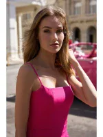 M744 Koktailové mini šaty - fuchsiové