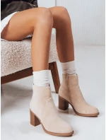 Dámske semišové béžové čižmy FashionStreet ZY1248
