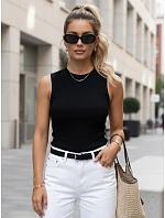 Dámsky čierny top bez rukávov FashionStreet RY2916