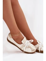 Kožené dámske barefoot topánky Zazoo N1341 white and gold Kožené dámske barefoot topánky Zazoo N1341 white and gold
