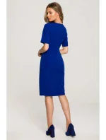 S317 Puzdrové šaty s dvojitým predným dielom - kráľovská modrá S317 Puzdrové šaty s dvojitým predným dielom - kráľovská modrá