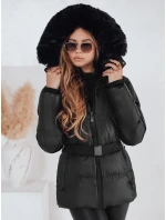 Dámska zimná prešívaná bunda s kapucňou LOVELINA black FashionStreet TY4981