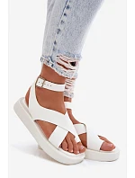 Sandály z eko kůže na platformě Bílé Zella