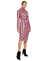 M706 Šaty s rukávmi, golierom a potlačou - model 1