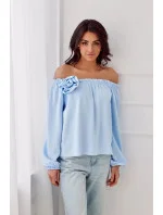 Blúzka BLU0180 svetlo modrá - Roco Fashion