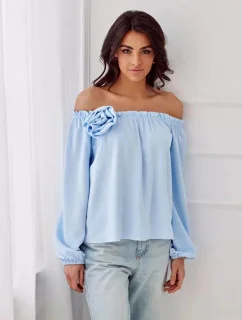 Blúzka BLU0180 svetlo modrá - Roco Fashion