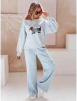 Dámska nadrozmerná mikina s výšivkou DOGSWEETY modrá FashionStreet BY1479 Dámska nadrozmerná mikina s výšivkou DOGSWEETY modrá FashionStreet BY1479