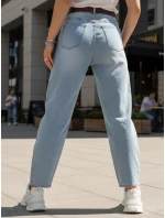 Dámske džínsy balónového strihu s opaskom FashionStreet UY2881 Dámske džínsy balónového strihu s opaskom FashionStreet UY2881