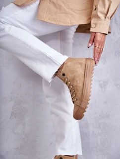 Trampki Damskie Big Star Wysokie Ocieplane Camel GG274072