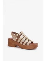 Sandále na podpätku model 198810 Krok vo veľkom štýle