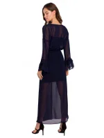 Dámske šifónové šaty so spodničkou K136 Čierna - Makover Dámske šifónové šaty so spodničkou K136 Čierna - Makover