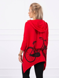 Mikina s potlačou kolesa červená