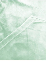 Dámska velúrová súprava v pistáciovej farbe s mikinou na zips (8C1176-39)
