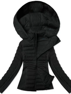 Dámska bunda z lepenej tkaniny J Style Black (16M9225-392)