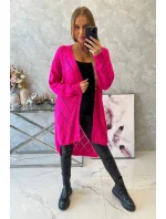 Sveter s geometrickým vzorom ružový neón