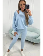 3-dielny set mikina + top + legíny modrá