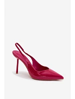 Lakované lodičky sandály z umělé kůže fuchsiové Calera