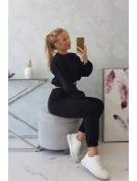 Zateplená súprava s krátkou mikinou čierna Zateplená súprava s krátkou mikinou čierna