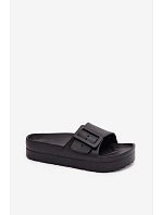 Dámske penové papuče na platforme s prackou Black Caramel Dámske penové papuče na platforme s prackou Black Caramel