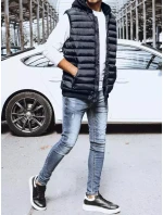 Pánska prešívaná modrá vesta FashionStreet TX4094