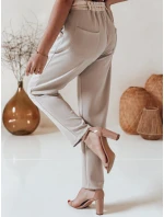 Dámske maslové nohavice s kvetmi LEGISSA light beige FashionStreet UY2404