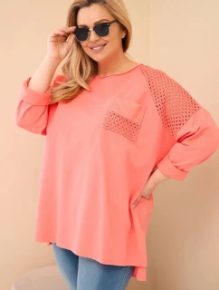 Dámske Plus veľkosť tlačené bavlnené mikiny marhuľová