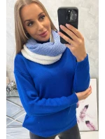 KN14 Dámsky dvojfarebný čepiec modrá+biela