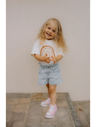 Dziecięce Wysokie Trampki Różowe Mona