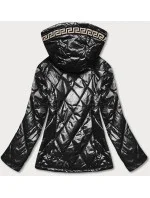 Čierna dámska bunda plus size (B8013-1)