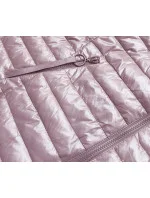 Obojstranná dámska kvetovaná bunda v púdrovo ružovej farbe (PC-7509-52)