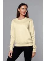 Béžová dámska tepláková mikina so sťahovacími lemami (W01-67)