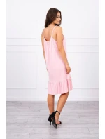 Šaty s tenkým pásikom, púdrovo ružové