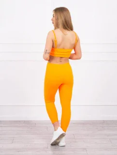 Súprava s blúzou hore pruhovaná oranžová neónová