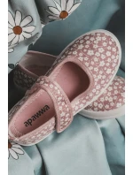 Dziecięce Baleriny Na Rzep W Print Różowe Selah