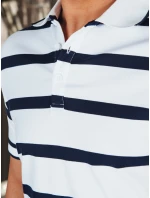 Pánska pruhovaná polokošeľa biela FashionStreet PX0645