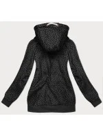 Dámska mikina bez zipsu v grafitovej farbe so srdiečkovým vzorom (2315) Dámska mikina bez zipsu v grafitovej farbe so srdiečkovým vzorom (2315)